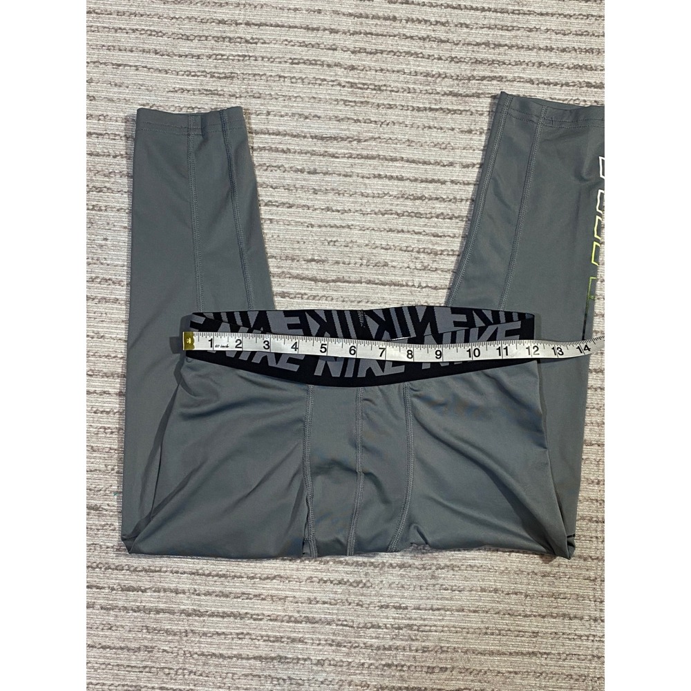 Nike Pro Dri-FIT Boys Compression Tights Gray Athletic Leggings Size Large L - Picture 5 of 7